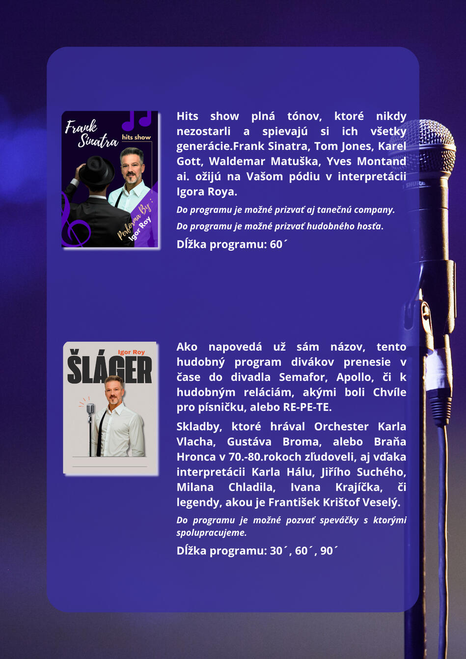 Igor Roy hudobné vystúpenia Igor Roy hudobné vystúpenia